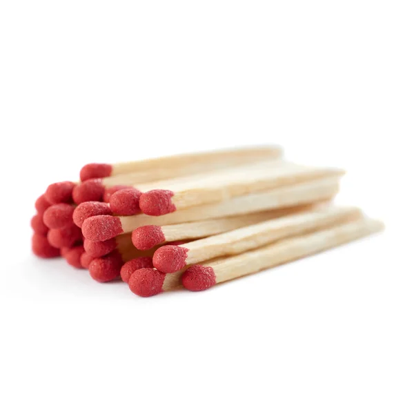 Pile of Wooden matches isolated over the white background — Stock Photo, Image