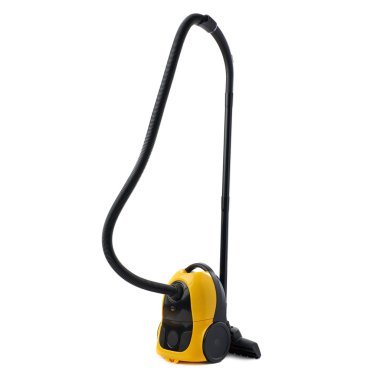 Elektrikli süpürge izole beyaz arka plan üzerinde