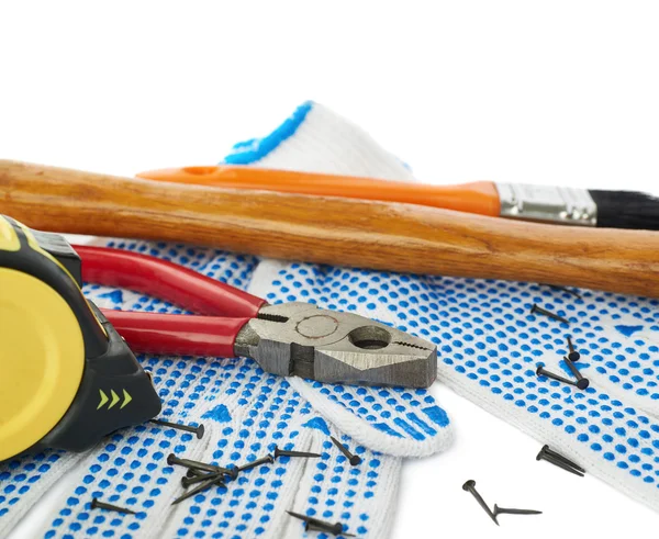 Pile of working tools over isolated white background — Stock Photo, Image