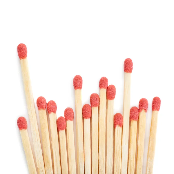 Pile of Wooden matches isolated over the white background — Stock Photo, Image