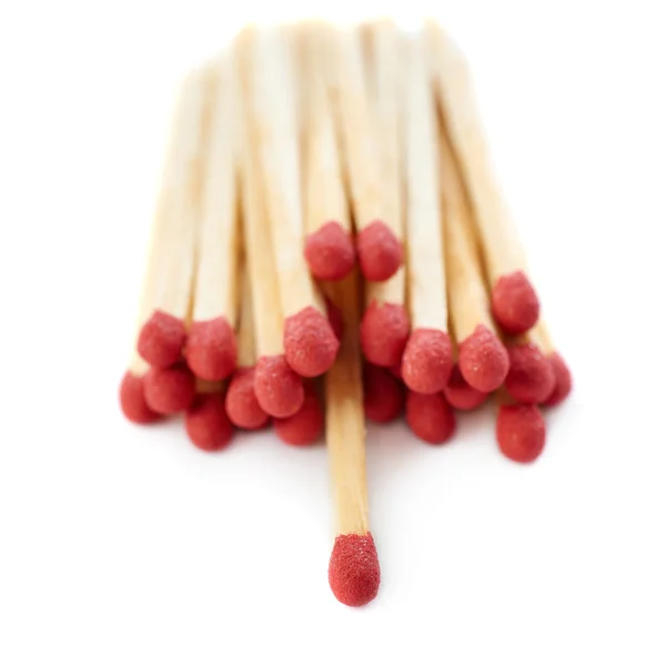 Pile of Wooden matches isolated over the white background — Stock Photo, Image