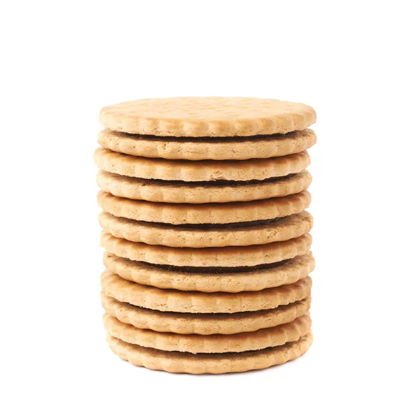 Pila di biscotti isolata sullo sfondo bianco — Foto Stock