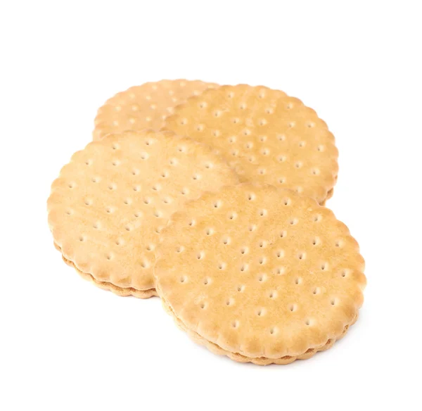Mucchio di biscotti isolato sullo sfondo bianco — Foto Stock