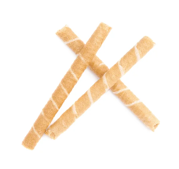 Pile of wafel sticks isolated over the white background — Stock Photo, Image