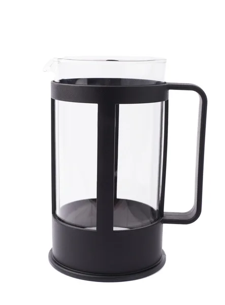 French press pot coffee maker composition isolated over the white background — Stock Photo, Image