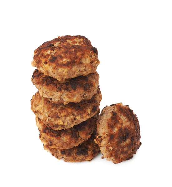 Beyaz arka plan üzerinde izole küçük el yapımı pirzola yığını