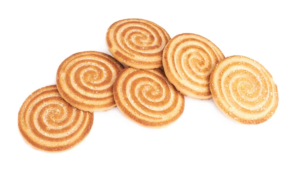 Högen av cookies isolerade över den vita bakgrunden — Stockfoto