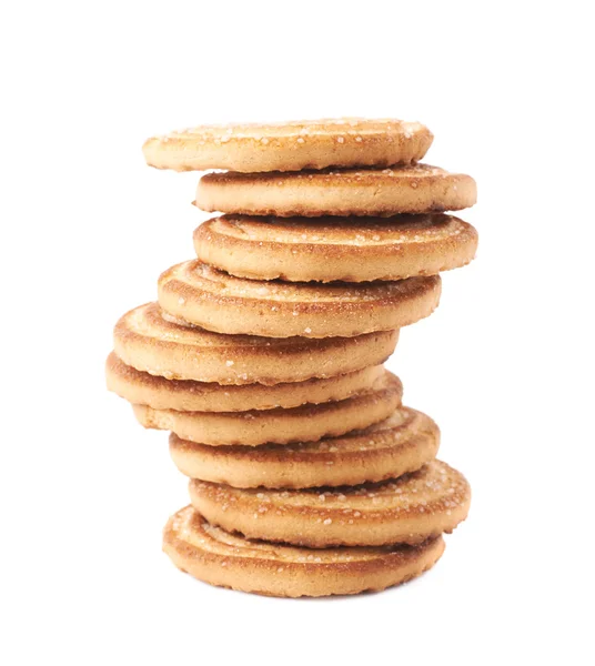 Montón retorcido de galletas aisladas sobre el fondo blanco — Foto de Stock