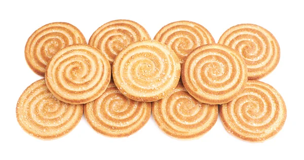 Stapel van cookies geïsoleerd op de witte achtergrond — Stockfoto