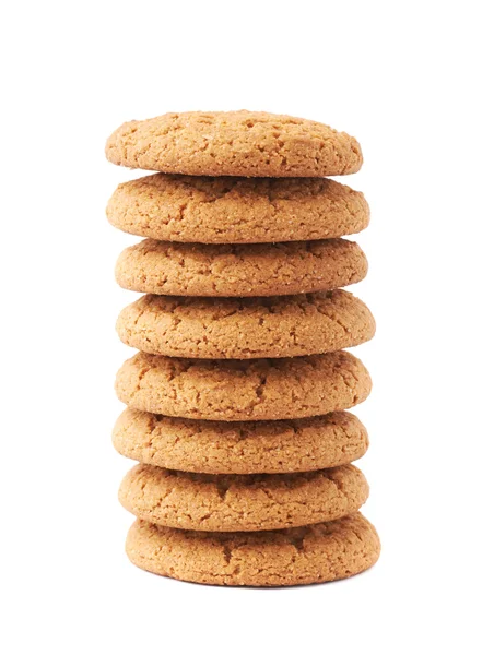 Empilhamento de cookies isolados sobre o fundo branco — Fotografia de Stock