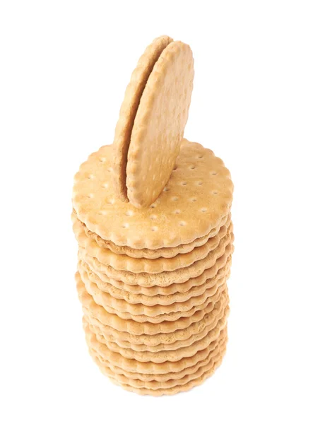 Pila di biscotti isolata sullo sfondo bianco — Foto Stock