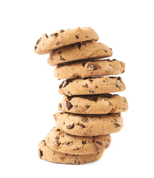 Beyaz arka plan üzerinde izole çerezleri bükülmüş yığını