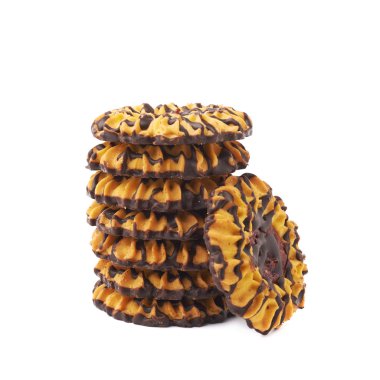 Beyaz arka plan üzerinde izole çerezleri yığını