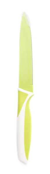 Coltello in acciaio verde isolato sullo sfondo bianco — Foto Stock