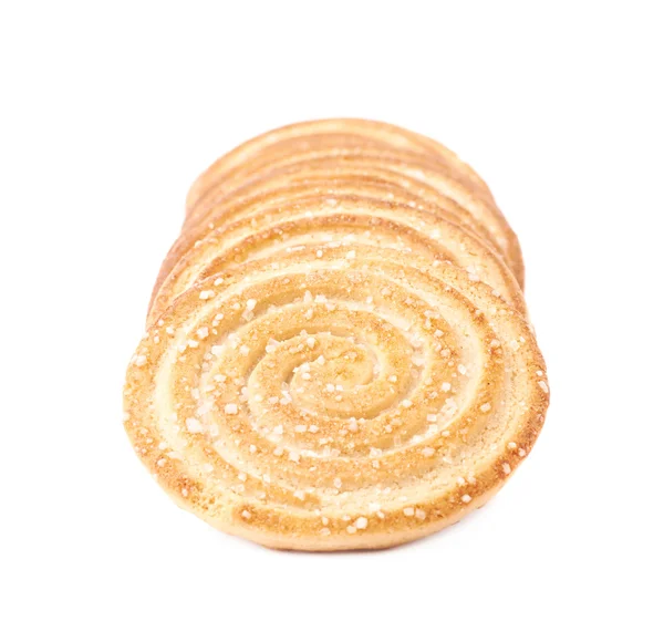 Ligne de cookies isolés sur le fond blanc — Photo