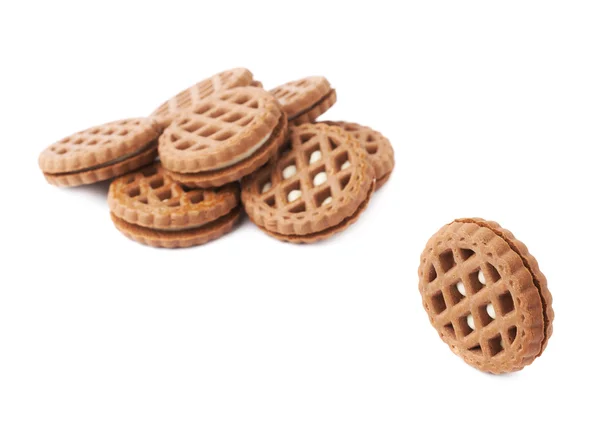 Pile of cookies isolated over the white background — Stock Photo, Image