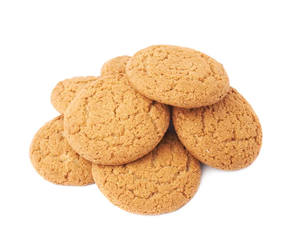 Haufen Kekse isoliert über dem weißen Hintergrund — Stockfoto