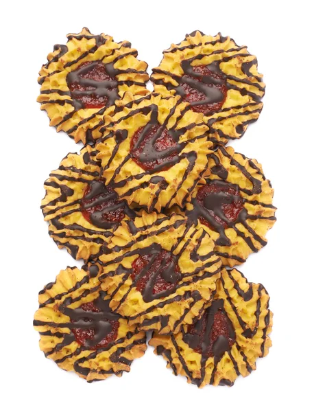 Pilha de biscoitos isolada sobre o fundo branco — Fotografia de Stock