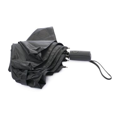 Beyaz arka plan üzerinde izole siyah şemsiye