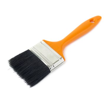 İzole beyaz arka plan üzerinde boya fırçası