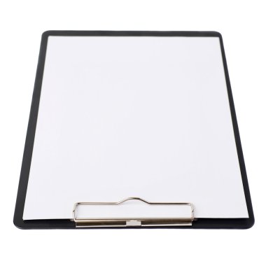 İzole beyaz arka plan üzerinde siyah Pano