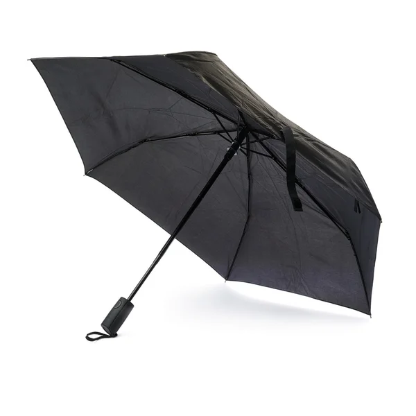 Черный зонтик изолирован на белом фоне — стоковое фото