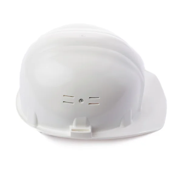 Plastic safety helmet over isolated white background — Stock Photo, Image