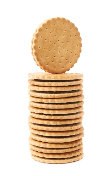 Verem a cookie-kat, elszigetelt, felett a fehér háttér — Stock Fotó