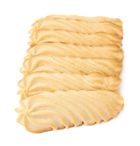 白い背景に分離されたクッキーの山 — ストック写真