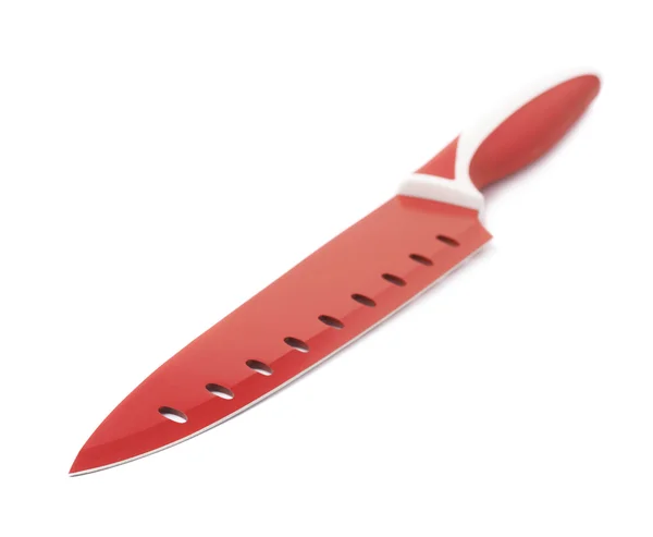 Cuchillo rojo de acero aislado sobre el fondo blanco —  Fotos de Stock