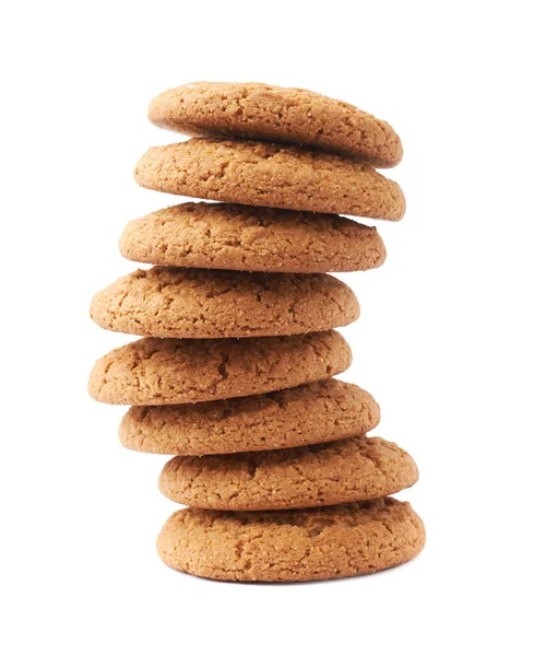 Twisted stack of cookies isolated over the white background — Stock Photo, Image