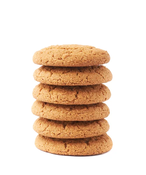 Empilhamento de cookies isolados sobre o fundo branco — Fotografia de Stock