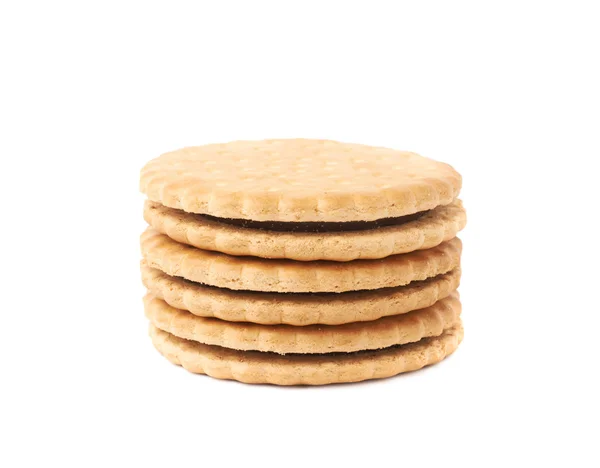 Stapel van cookies geïsoleerd over de witte achtergrond — Stockfoto