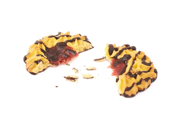 Rotto in pezzi cookie isolato sullo sfondo bianco — Foto Stock
