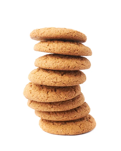 Twisted stack of cookies isolated over the white background — Stock Photo, Image