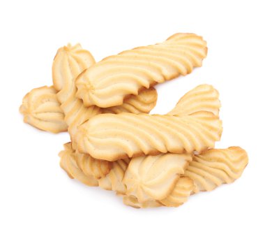 Beyaz arka plan üzerinde izole çerezleri yığını