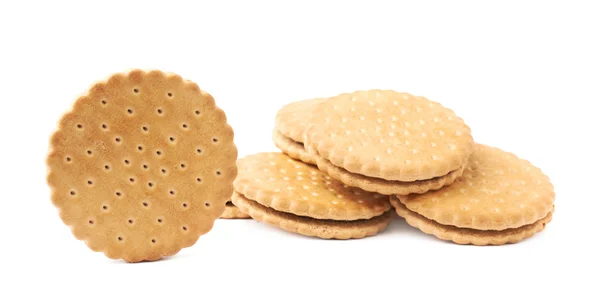 Montón de galletas aisladas sobre el fondo blanco —  Fotos de Stock