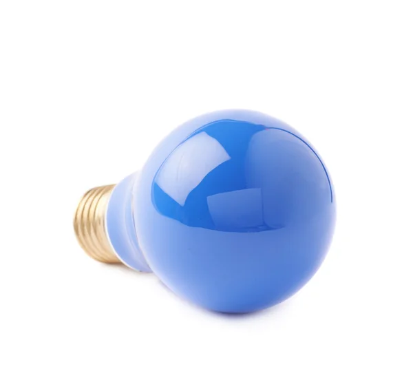 Single electric bulb lying on its side, isolated over the white background — Stock Photo, Image