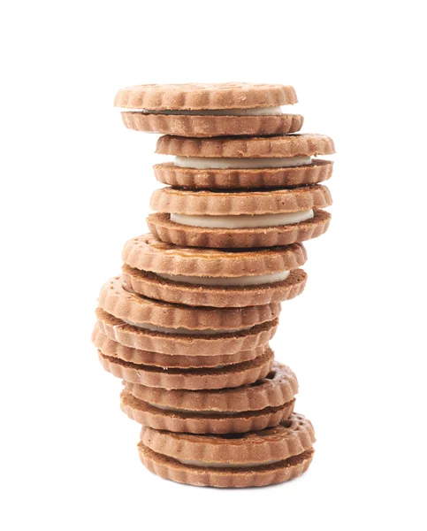 Montón retorcido de galletas aisladas sobre el fondo blanco —  Fotos de Stock