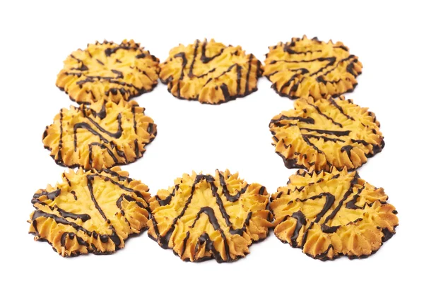 Pilha de biscoitos isolada sobre o fundo branco — Fotografia de Stock