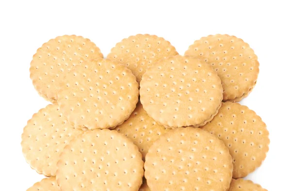 Stapel van cookies geïsoleerd op de witte achtergrond — Stockfoto