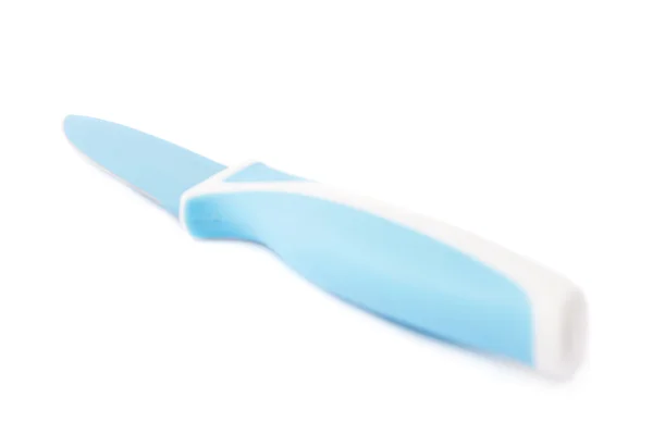 Steel niebieski nóż na białym tle nad białe tło — Zdjęcie stockowe