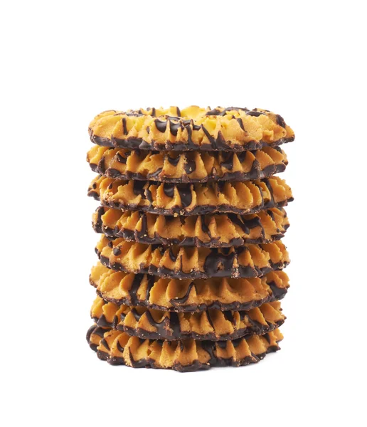 Stack of cookies isolated over the white background — Stock Photo, Image