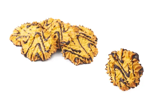 Högen av cookies isolerade över den vita bakgrunden — Stockfoto