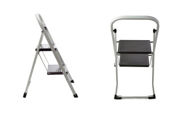 Set of Two steps ladder over isolated white background clipart