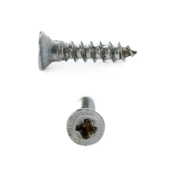 Metal screw isolated over the white background — Stock Photo, Image