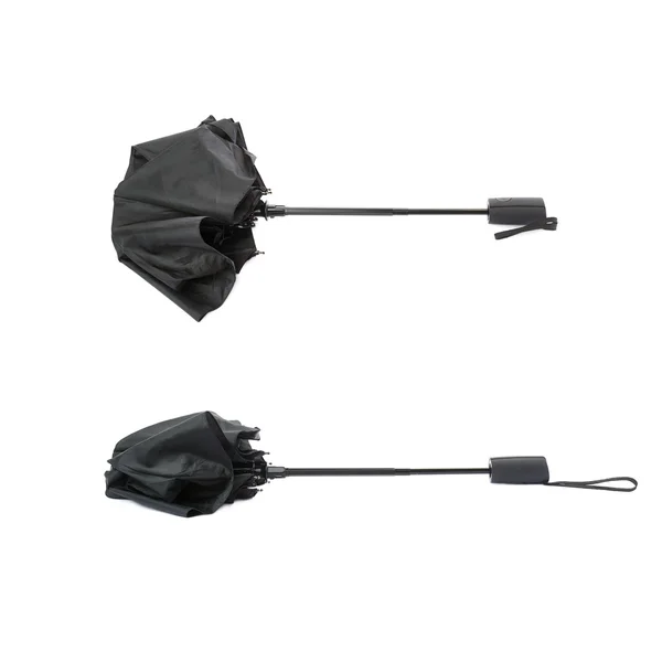 Set of Black umbrella isolated over the white background — Stock Photo, Image