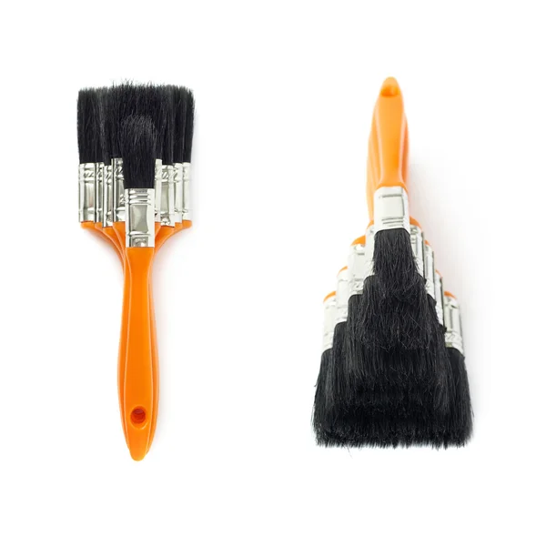 Set of Pile of Paint brushes over isolated white background — Stock Photo, Image