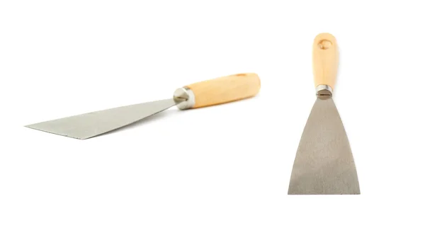 Conjunto de cuchilla de masilla Fe sobre fondo blanco aislado — Foto de Stock
