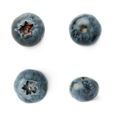 Bilberry veya blueberry izole beyaz arka plan üzerinde tek berry kümesi